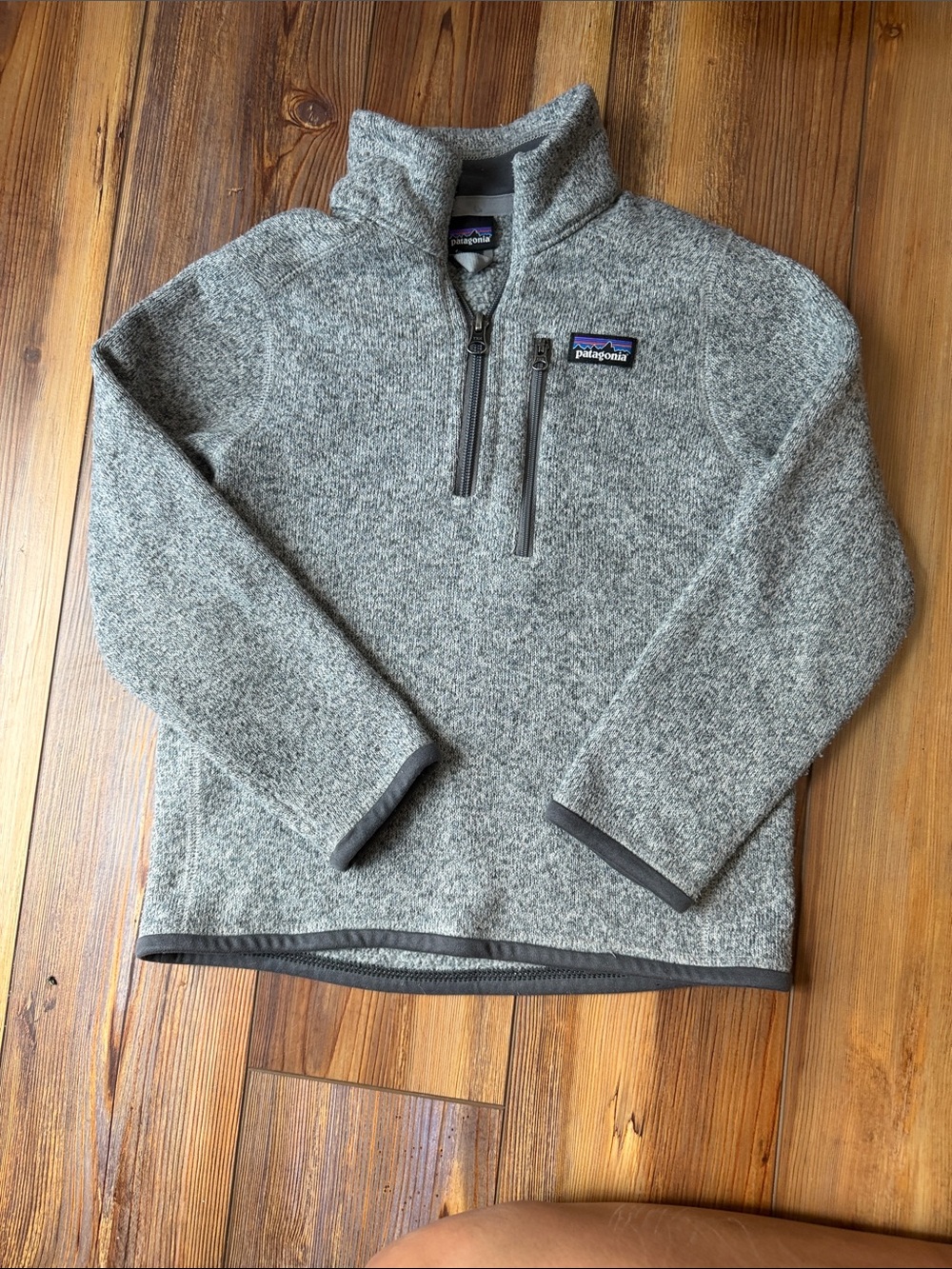 Boys Patagonia Gray Heather Quarter-Zip Wool-Blend Pullover